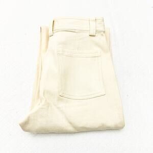 Sunday Best Cream Wide Leg Denim Jean High Rise Zip Fly Pants Size 4